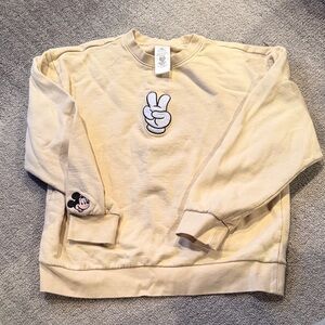 Disney Beige Crewneck Sweatshirt